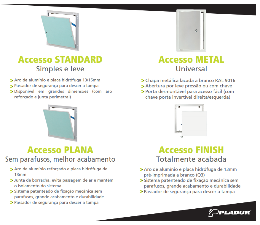 Gesso Cartonado PLADUR AL AP O ACESSO STANDARD PLACA HIDR FUGA 15mm 