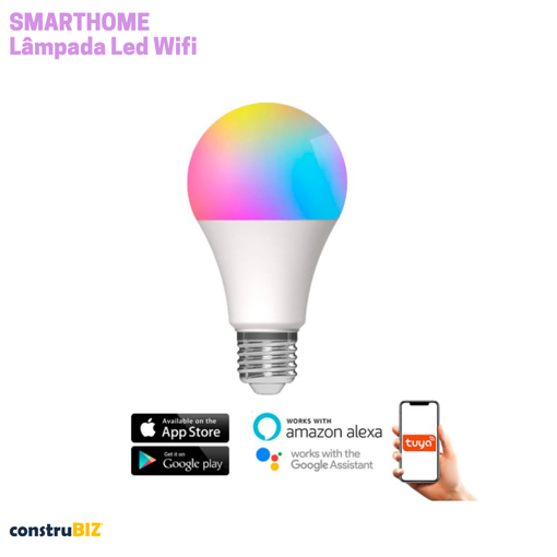 Lâmpada Led Wifi Smarthome E27 A60 10W
